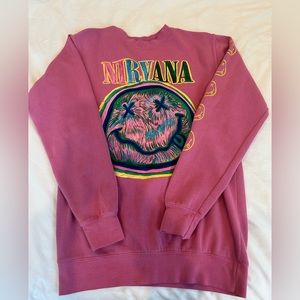 NIRVANA- pink sweatshirt- size small- women’s